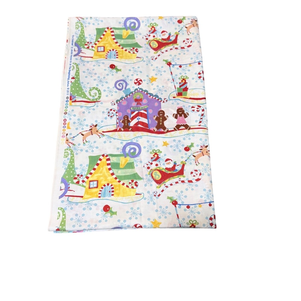 It's Christmas Jennifer Heynen Cotton Fabric 2 Yards OOP In the Beginning 2013